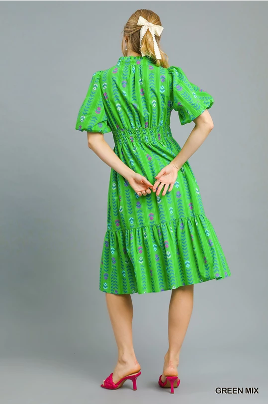 Green Mix Midi Dress