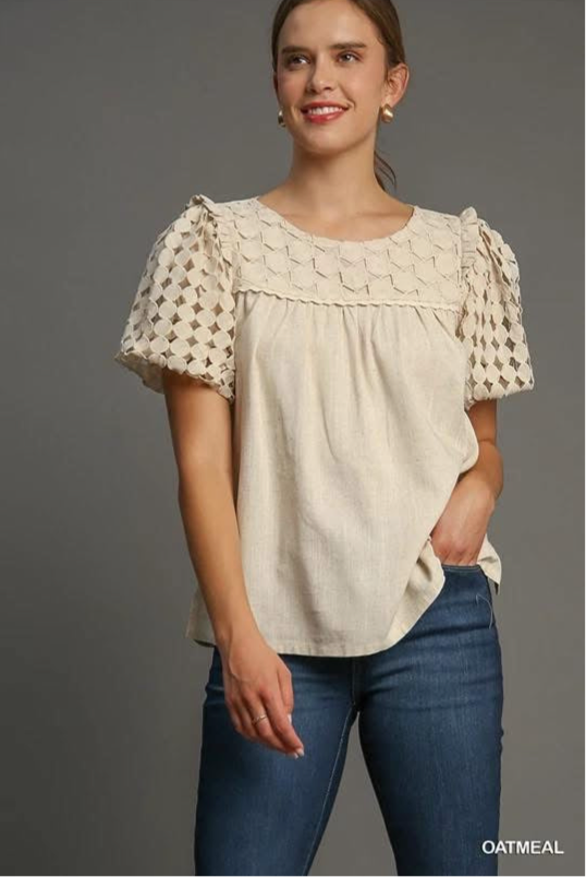 Olivia Linen Mixed Top