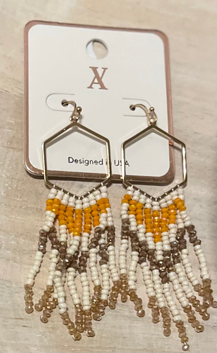beaded dangle earrings