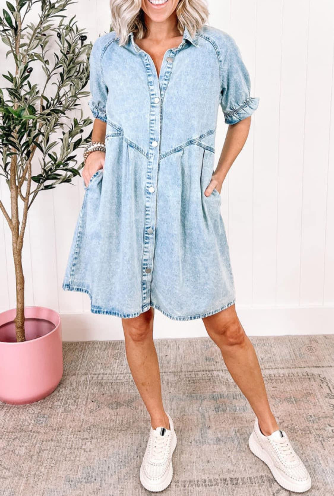 Mineral Wash denim dress