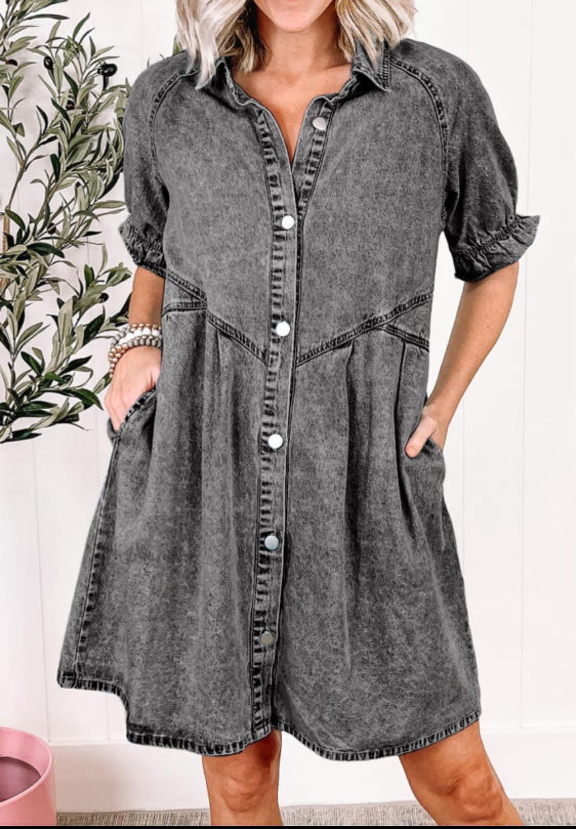 Mineral Wash denim dress