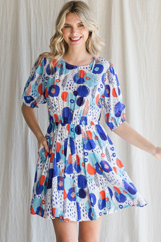 Royal mix print Dress