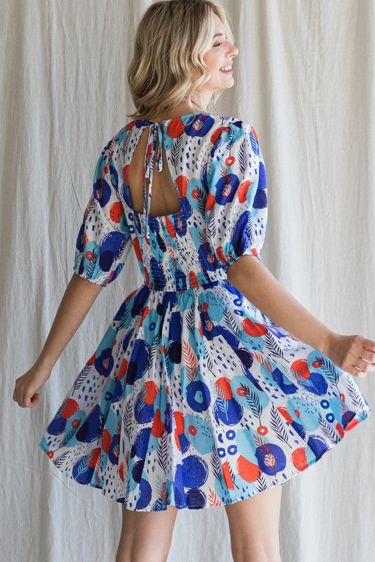 Royal mix print Dress