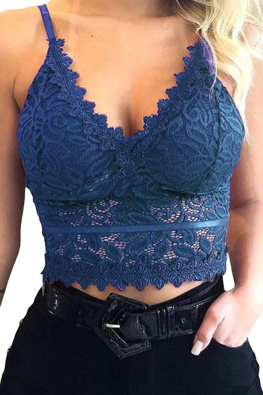 Deep V Lace Bralette Crop Top
