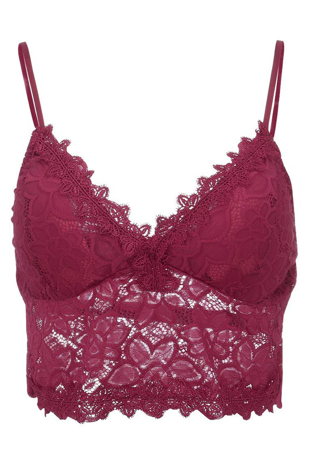 Deep V Lace Bralette Crop Top