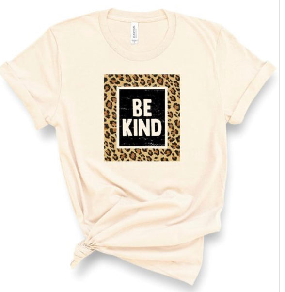 Be Kind Leopard Graphic Tee
