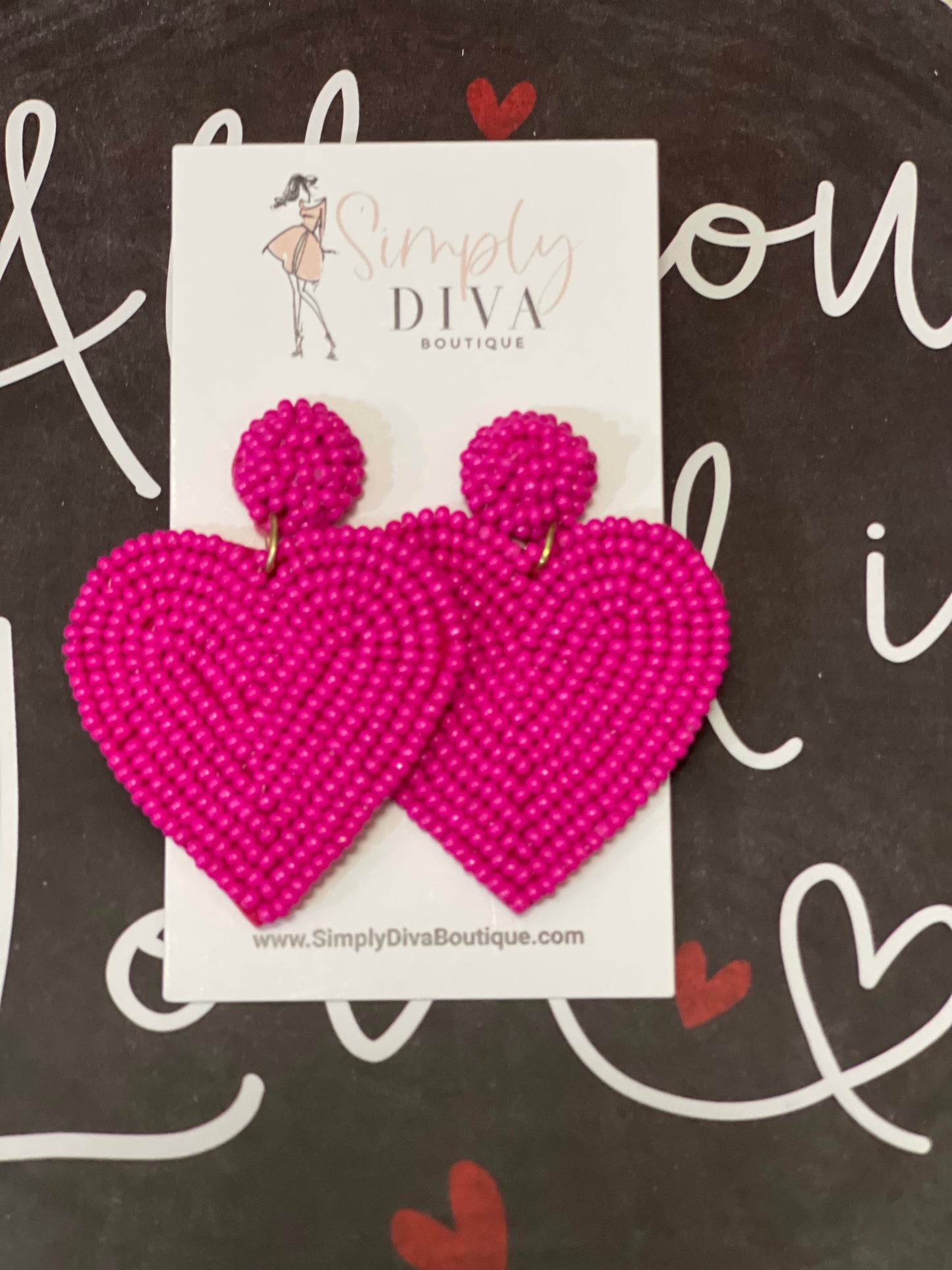 Heart Bead Earrings