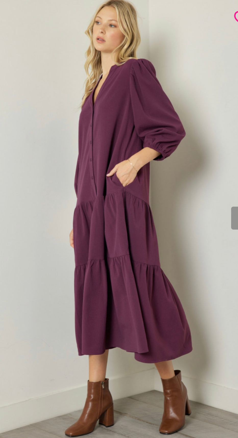 Eunice Eggplant Midi Dress