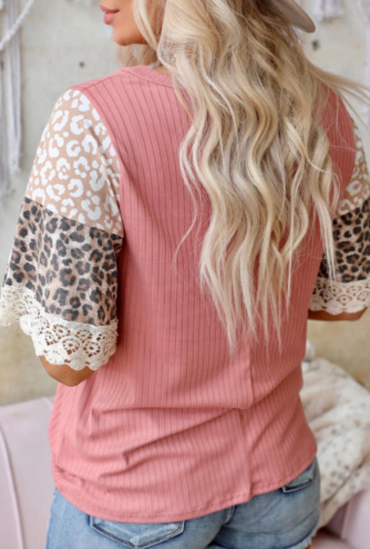 Courtney leopard Print Lace Top