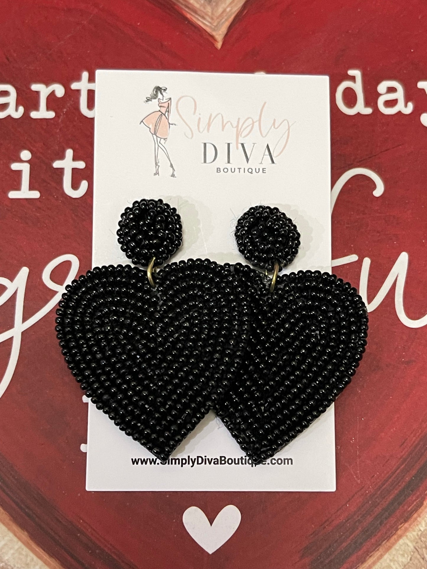 Heart Bead Earrings