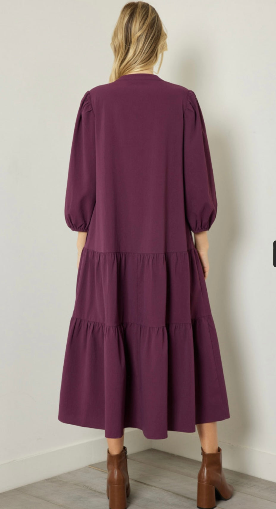 Eunice Eggplant Midi Dress