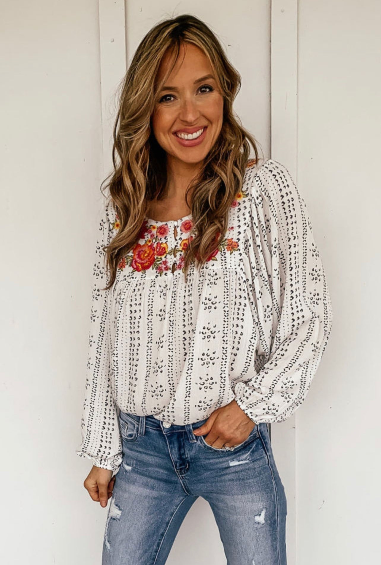 Isabella Embroidered Top