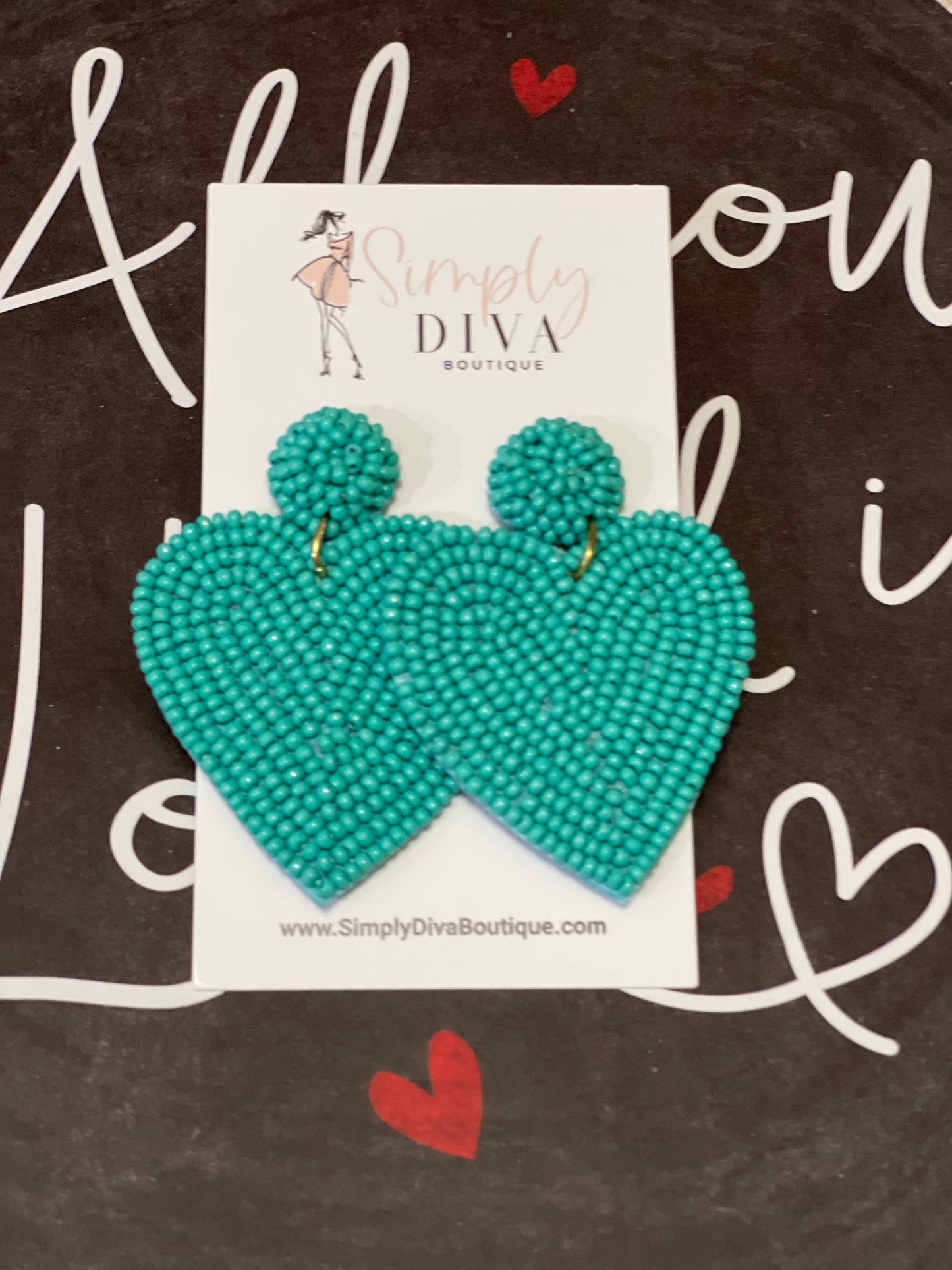 Heart Bead Earrings