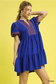 Embroidered Flutter Sleeve Dress