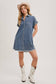 FRAYED HEM DENIM DRESS