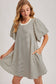 PUFF SLEEVES BILLOWY SILHOUETTE STRIPED DRESS