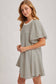 PUFF SLEEVES BILLOWY SILHOUETTE STRIPED DRESS