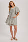 PUFF SLEEVES BILLOWY SILHOUETTE STRIPED DRESS