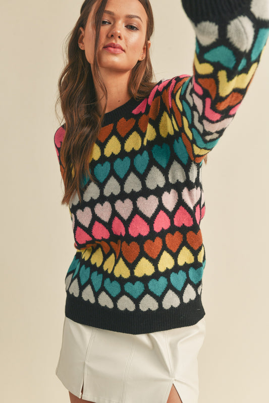 Multi Heart Sweater