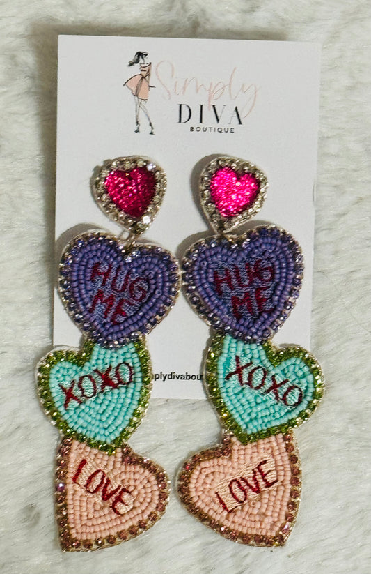 Conversation heart earrings