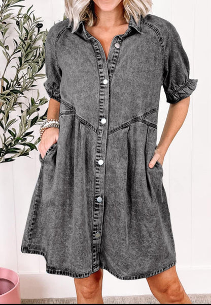Mineral Wash denim dress