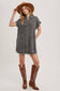 FRAYED HEM DENIM DRESS