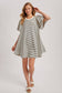 PUFF SLEEVES BILLOWY SILHOUETTE STRIPED DRESS