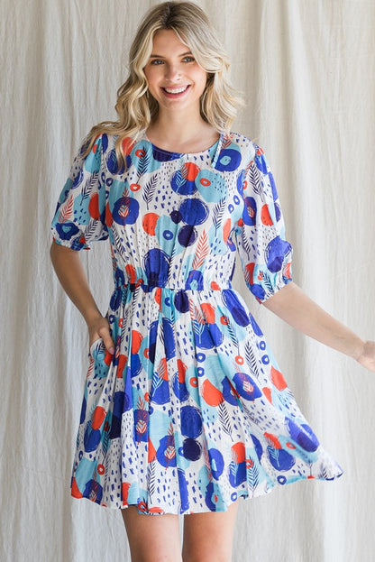 Royal mix print Dress