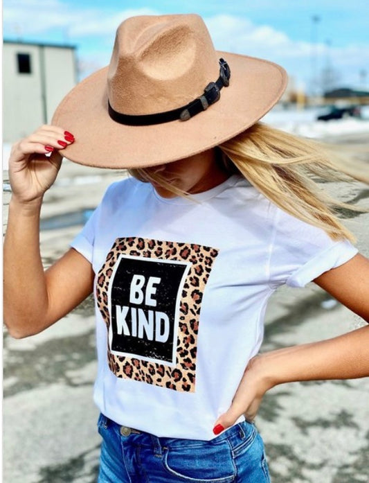 Be Kind Leopard Graphic Tee