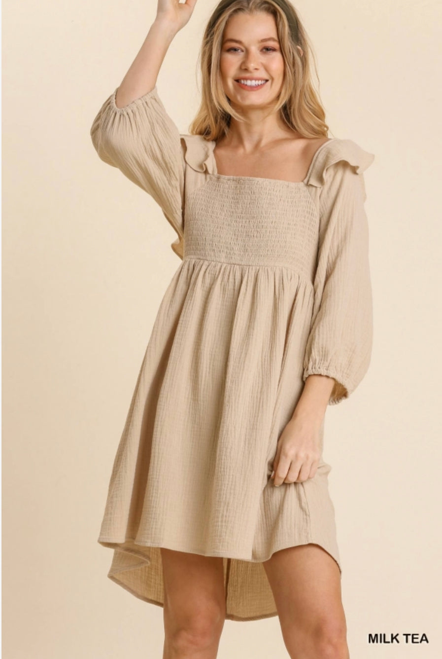 Zarina Smocking Ruffle Dress