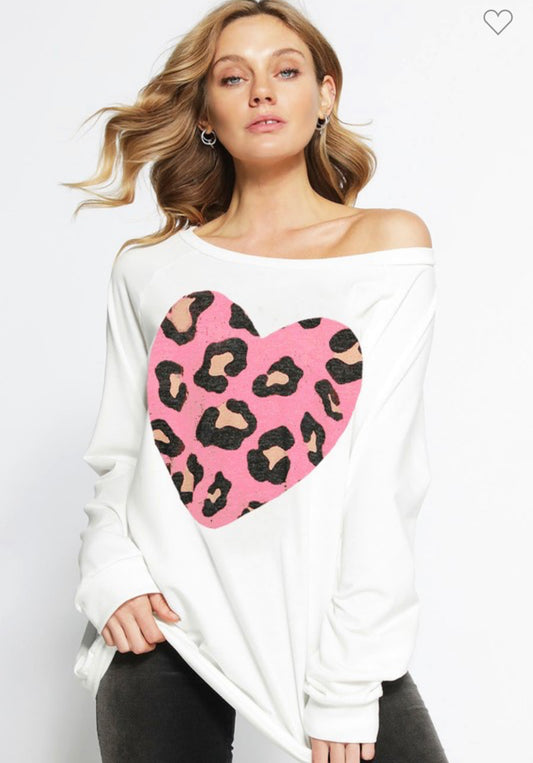 Delores Leopard Heart Top