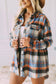 Multicolor Plaid Button Down Ruffled Shacket