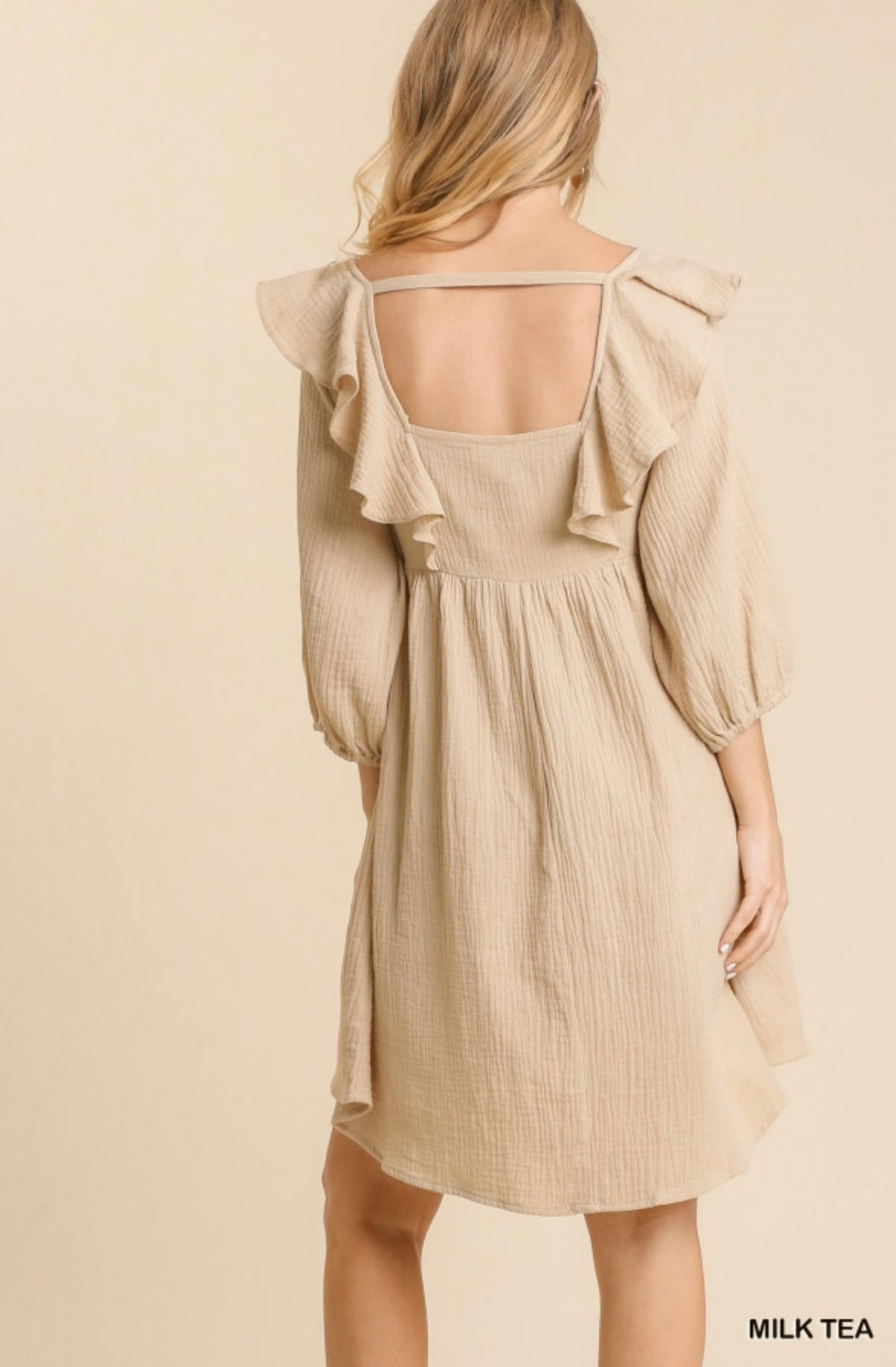 Zarina Smocking Ruffle Dress