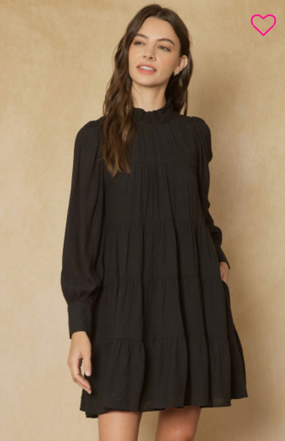 Remi Black High Neck Dress