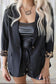 Black Leopard Lined Blazer
