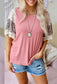 Courtney leopard Print Lace Top