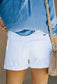 White Distressed Denim Shorts
