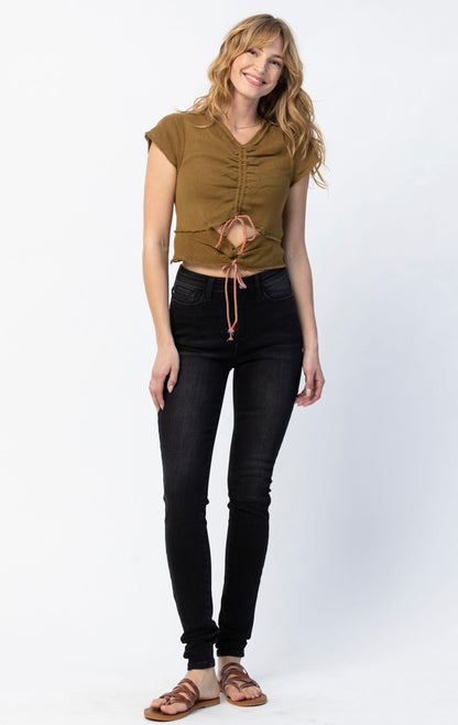 High Waist Uncuffed Skinny