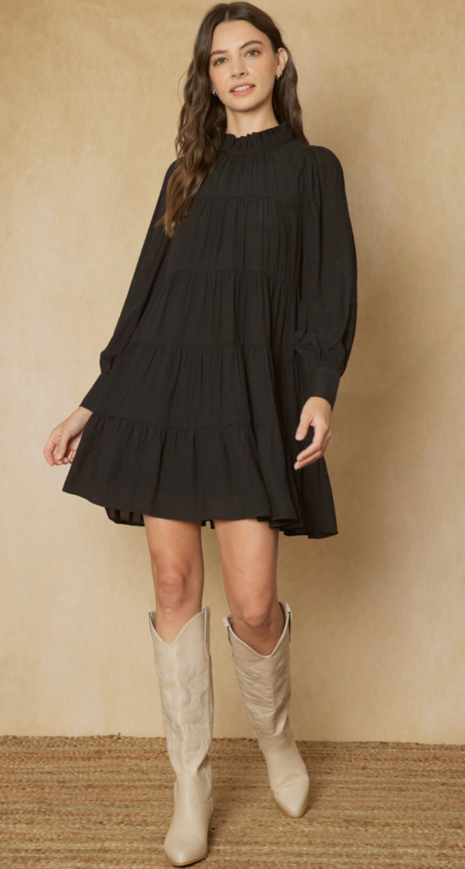 Remi Black High Neck Dress